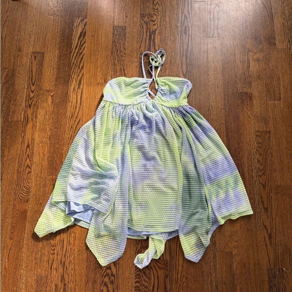 Wild Fable Green and Blue Mini Dress